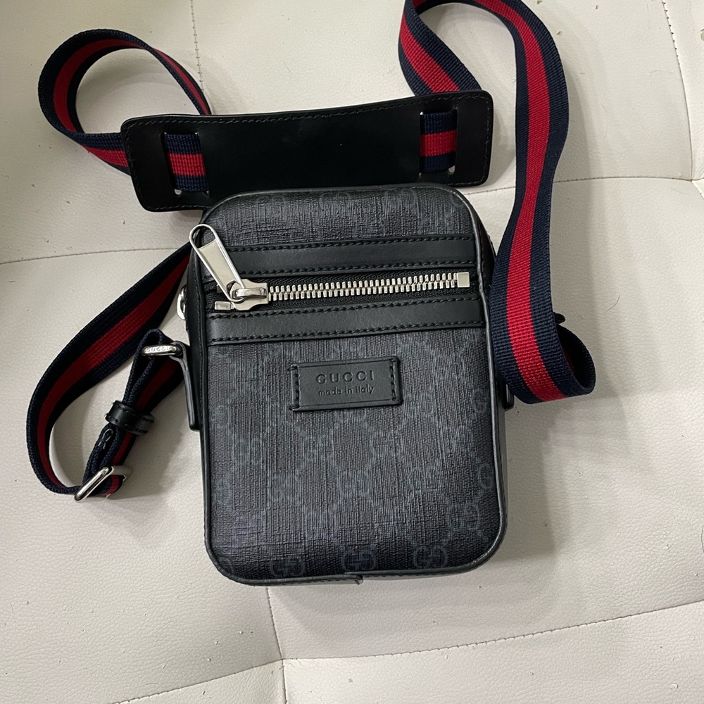 Gucci Black and Red Crossbody Bag